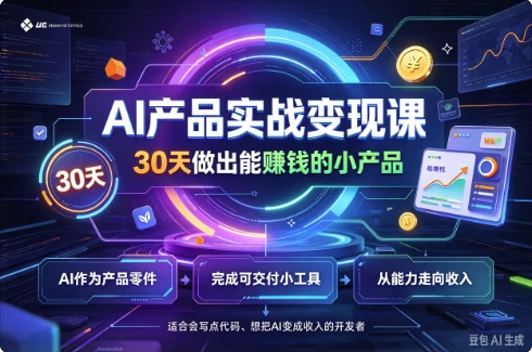 图片[1]-AI产品实战变现课，30天做出能赚钱的小产品-酷软
