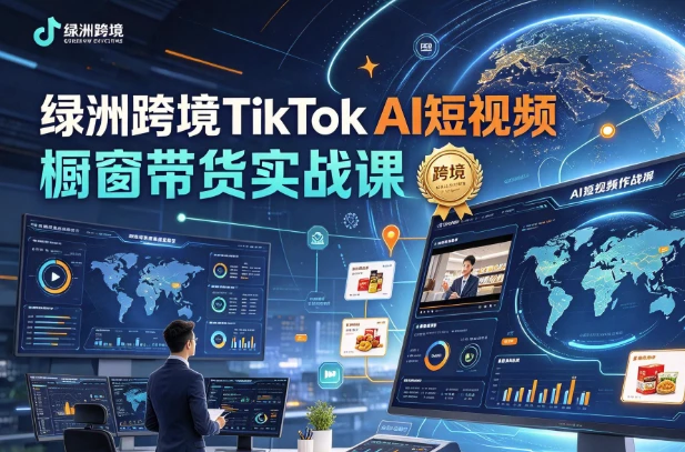 图片[1]-绿洲跨境TikTok AI短视频橱窗带货实战课-酷软
