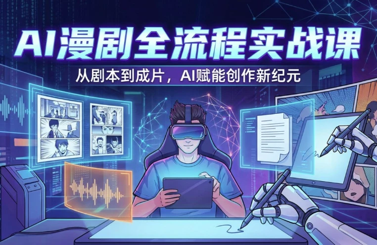 图片[1]-AI漫剧全流程实战课，剧本改编+素材制作+AI生成视频-酷软